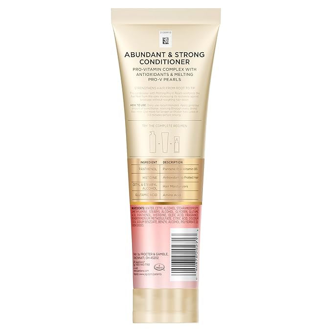 Pantene Abundant & Strong Conditioner, Strengthens Hair from Root to Tip, 8 oz