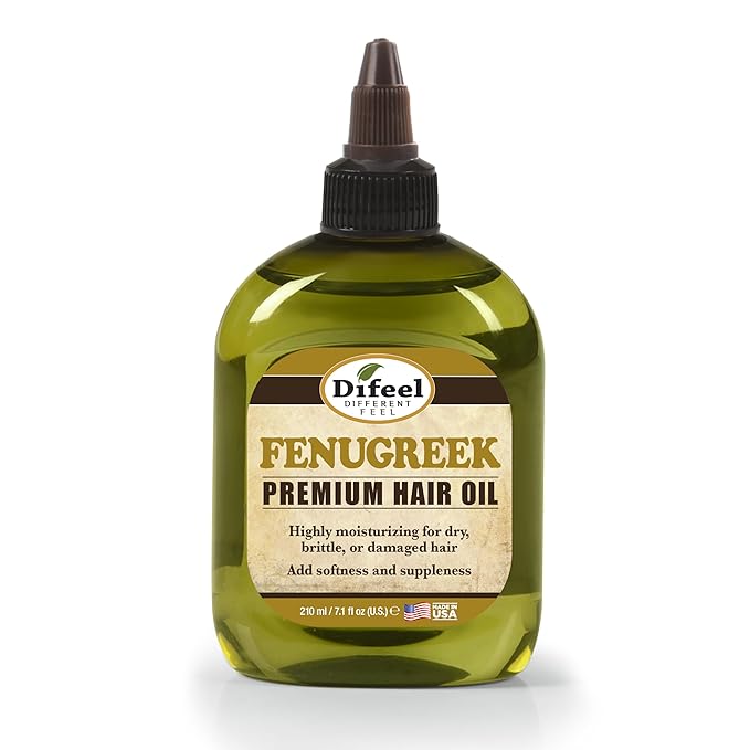 Difeel Fenugreek Premium Hair Oil 7.1 Ounce - Fenugreek Oil for Hair, Pre or Post Shampoo Treatment for All Hair Types