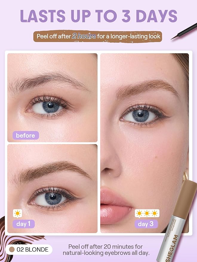 SHEGLAM Tint Lock Tattoo Peel off Brow Gel Blonde Eyebrow Color