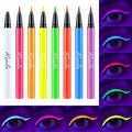 8 Colors Neon Liquid Eyeliner Set, Rainbow UV Glow Neon Makeup Graphic Eyeliners, High Pigmented, Waterproof Smudge-Proof and Long-Lasting Matte Colored Eye Makeup Gift Kit