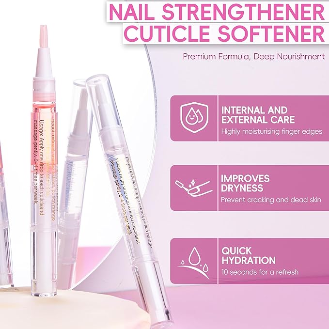 2PCS Cuticle Oil Pen for Nails,Nail Oil Pen for Nail Care,Cuticle Oil for Nails with Nail File,Nail Oil Cuticle Prevent Dry Cracking and Hangnails,Deep Nourishment(Rose & Jasmine Flavor)