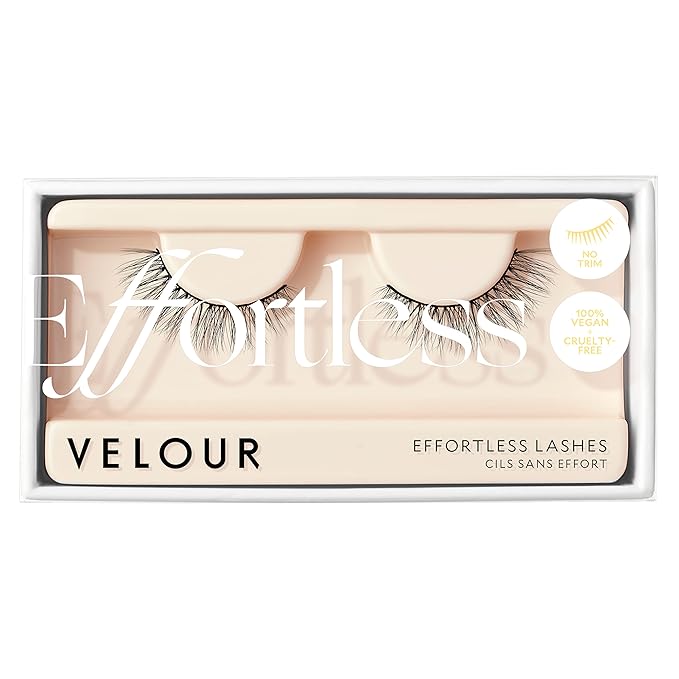 Velour Effortless Lashes, Natural Looking False Eyelashes, Fluffy & Lightweight No Trim Eyelashes, Reusable Fake Lashes For All Eye Shapes, Vegan & Cruelty-Free, Lash Glue not Included (Understated)