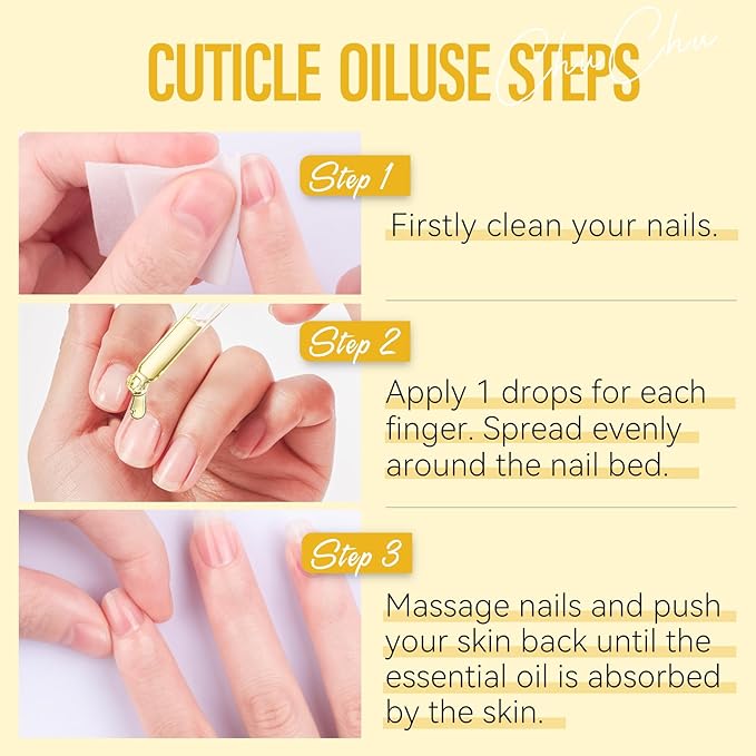 CHUCHU Vegan Cuticle Oil for Nail: Pineapple Scent Natural Vitamin B & E Nail Oil - Hydrates Moisturizes Repairs for Nails Damage Dry Cuticle 0.51 Fl Oz
