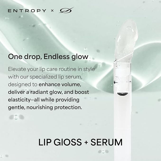 ENTROPY Makeup Glossy Lip Tint – Juicy Glow Line/Ultra Glossy Lip Serum, Nourish Lip Care with Amino Acid Complex, Hydrating, Cooling Care, Non-Sticky, High Shine Finish - Crystal Clear | glossy lip tint, Non-sticky lip tint, Juicy glow lip gloss