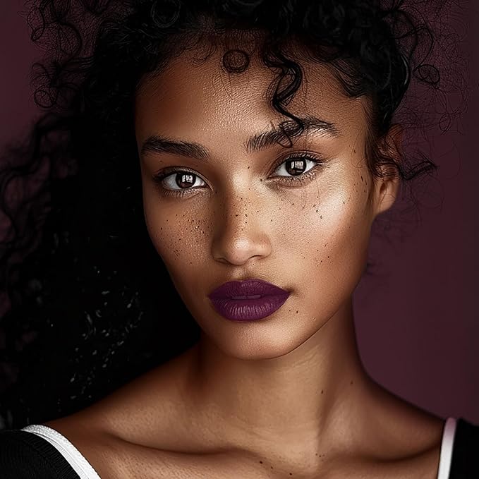 Depuplum Dark Purple Lipstick Matte for Women Color Stay Long Lasting Lipstick Smudgeproof Liquid Lipsticks Cruelty Free Lip Color for Mother's Day,DM20 Dark Purple