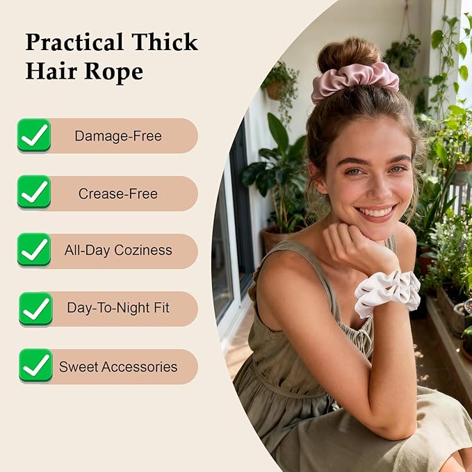 Satin Scrunchies for Women – 8PCS Earth Tone Silk Hair Ties – No Crease, Frizz-Free, Warm & Natural Hair Bands for Thick & Thin Hair, Earthy Hair Accessories Gifts