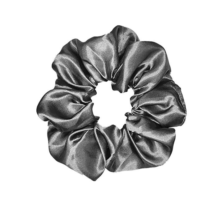 Sufermoe 6 Pcs Satin Silk Hair Scrunchies, Soft Hair Ties for Women and Girls, 6 Classic Colors, 4.5 Inch, Metallic color