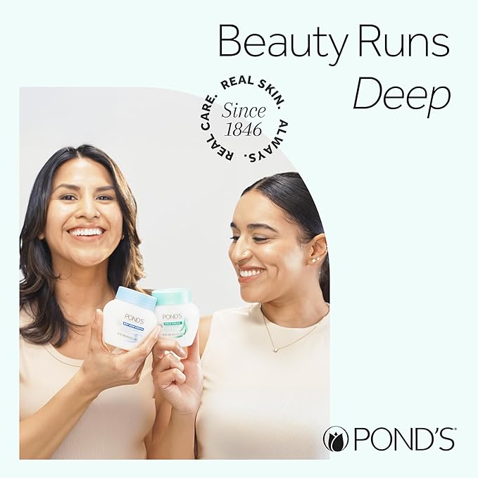 POND’S Cold Cream Cleanser,Fragrance-Free – Moisturizing Makeup Remover & Deep Cleansing Face Cream – Facial Cleanser for Soft,Radiant Skin –Dermatologist Tested, Non-Comedogenic,6.1 Ounce (Pack of 2)