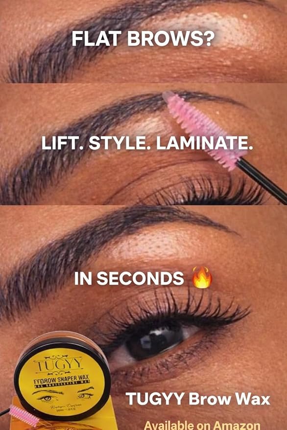 TUGYY Pro Brow Lamination Kit Clear Wax + Dual-Ended Brush | DIY Eyebrow-Long Lasting Quality | Professional Salon-Waterproof Hold | Fluffy, Feathered Brows in 1 Stroke