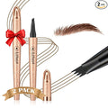 Eyebrow Pen - 2026 New Upgraded 4D Liquid Eye Brow Microblading Pencil With Micro 4 Point Lift & Brow Pen Snatch, Long-Lasting Waterproof, Gifts for Women (2 PCS Dark Brown)