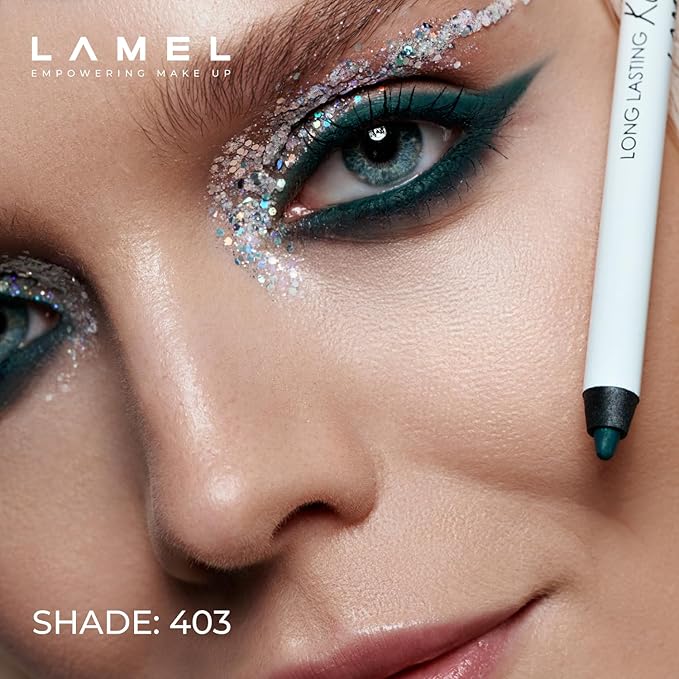 Lamel No Smudge Gel Eyeliner - Emerald Green - Waterproof Eyeliner Pencil - 10-Hour Wear, Sharpenable, Contact Lens Friendly, Vegan - Creamy & Sweat Proof Pencil - Highly Pigmented - 403 Shade