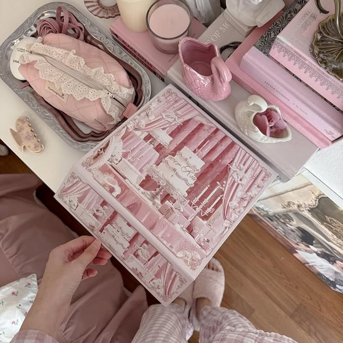 Flower Knows Cake Charm Set,Strawberry Cupid 12-Piece Makeup Gift Box Set,Lip Cream+Liquid Blush+Makeup Palette+Hand Mirror+Solid Perfume+Hair Clip+Cushion Powder Puff+Eyeshadow Brush+Gift Box