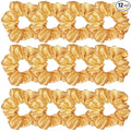 Sufermoe 12 Pcs Satin Silk Hair Scrunchies, Yellow 4.5 Inch Soft Hair Ties for Women and Girls, Versatile Hair Accessories for Ponytails, Bows, Braids, and Bracelets