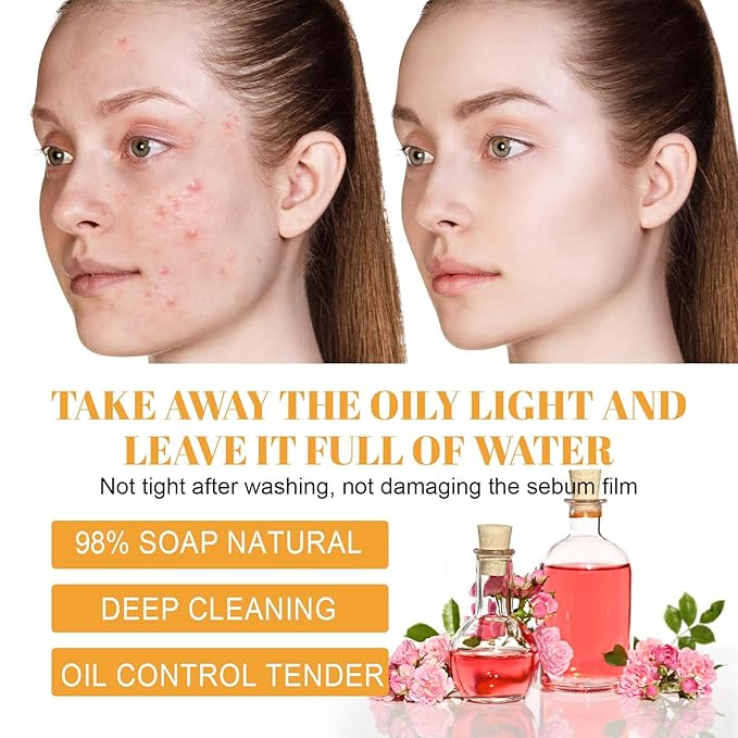 HOYGI Turmeric Face Wash with Brush, Turmeric Foaming Facial Cleanser for All Skin Types, 3.38 Fl Oz/pcs, 2 Pack