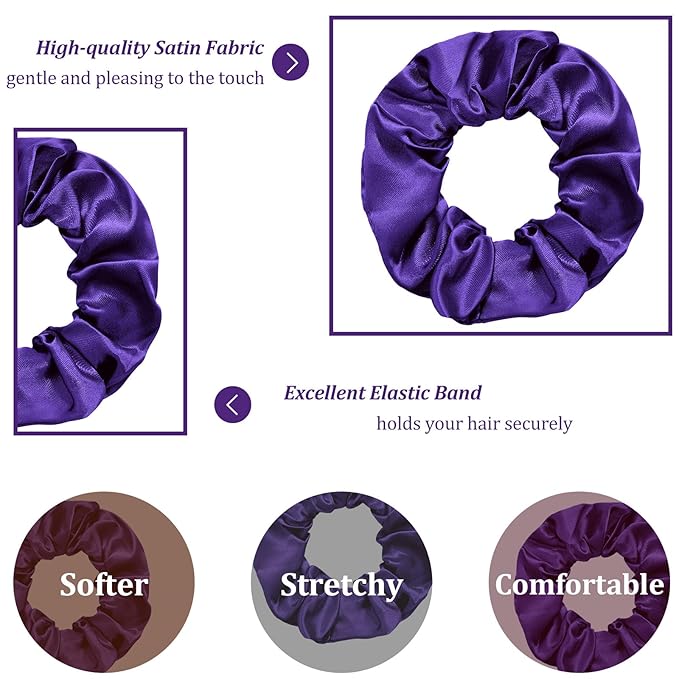Silk Satin Scrunchies for Women Girls 24 PCS Hair Scrunchies Silk Satin Hair Ties for Thick Hair Bulk Hair Ties Hair Accessories