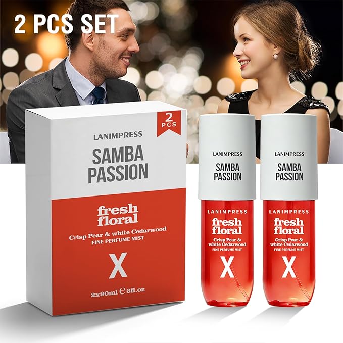 2 Pack 6 fl oz Hair Mist and Body Spray for Women（Eau De Parfum）,Fresh Floral Perfume No.10，With Notes of Crisp Pear,White Cedarwood