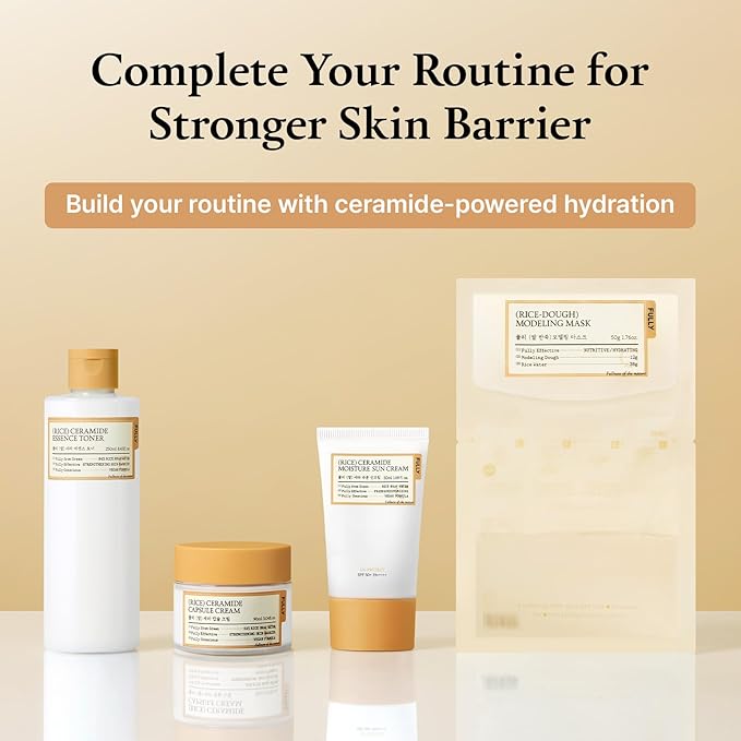 FULLY Rice Ceramide Moisture Sunscreen with PDRN, SPF 50 Broad Spectrum, Korean Sunscreen, For All Skin Types, No White Cast, Lightweight, Hydrating, Vegan, Korean Skin Care, 1.69 fl. oz.