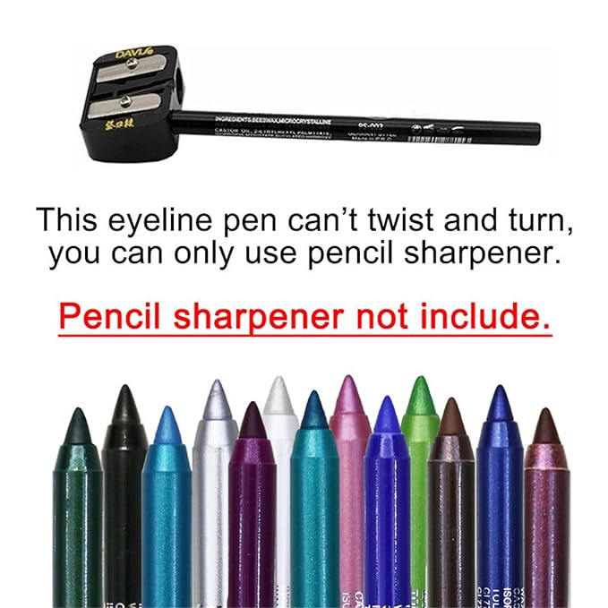 15 PCS Colorful Eyeliner Pen Set, Waterproof Metallic & Pearl Glitter Eyeliner Kit, Smudge-Proof Multipurpose Eye & Lip Liner Shadow Pencils with Shimmer for Party, Halloween, Cosplay Makeup