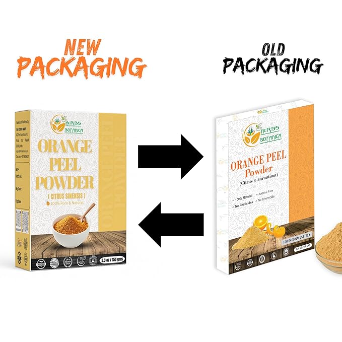 Herbs Botanica Orange Peel Powder 100% Pure & Natural Orange Peel for Face Masks, Skin Care & DIY Beauty Natural Citrus Powder for Skincare & More 5.3 oz Pack