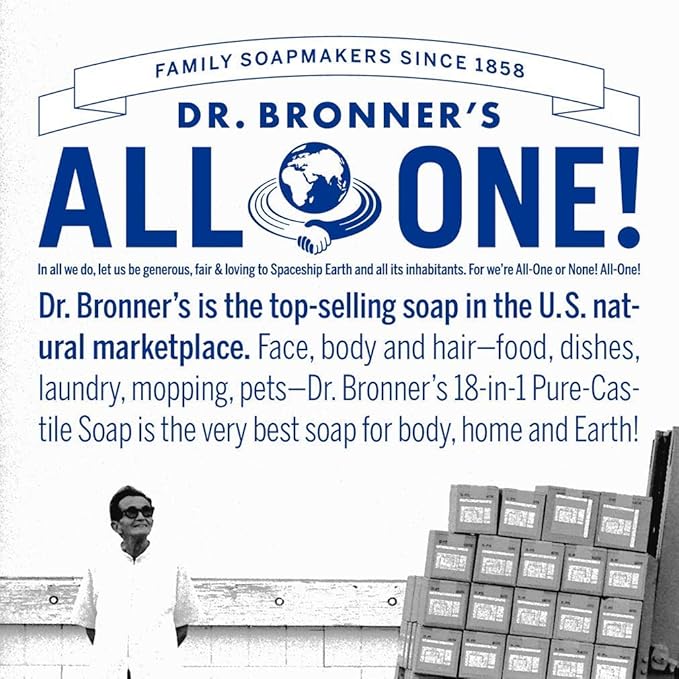 Dr. Bronner's - Organic Sugar Soap (Lavender, 12 Ounce) - Made with Organic Oils, Sugar and Shikakai Powder, 4-in-1 Uses: Hands, Body, Face and Hair, Cleanses, Moisturizes and Nourishes, Vegan