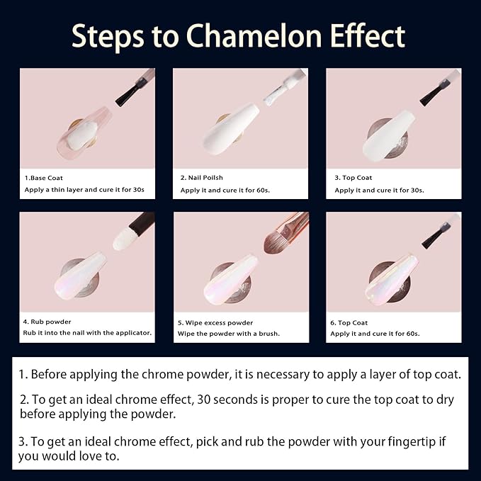 Allstarry Chameleon Chrome Nail Powder, Color-Shift Nail Powder Pigment Glitter Dust Magic Chameleon Mirror Effect Aurora Chrome Effect for Gel Polish Nail Art Decoration-Peacock Spirit