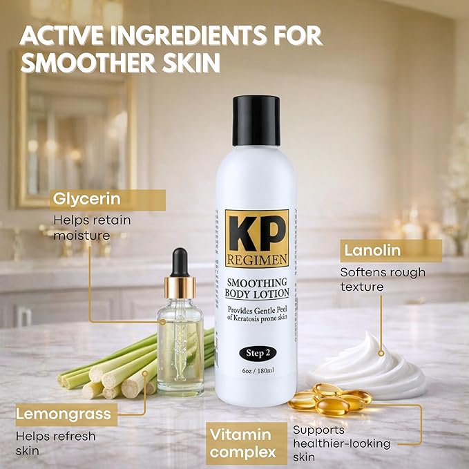 KP Regimen Keratosis Pilaris Exfoliating Body Lotion For Treatment of Keratosis Prone Skin - 6.0 OZ