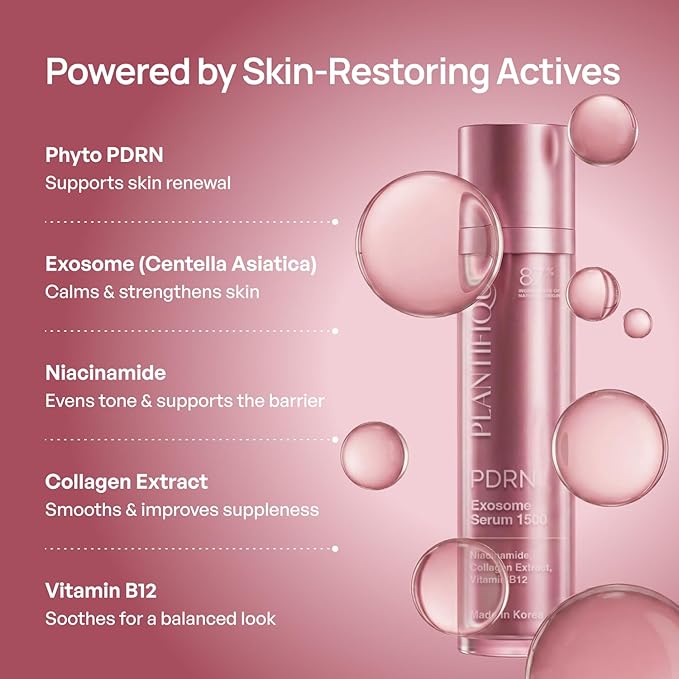 PLANTIFIQUE PDRN Exosome Reedle Shot Serum 1500 PPM– Korean Skin Care Microneedling Face Moisturizer – Niacinamide, Collagen, Hyaluronic Acid, Centella – Anti Aging for Skin Barrier Repair, Glass Skin