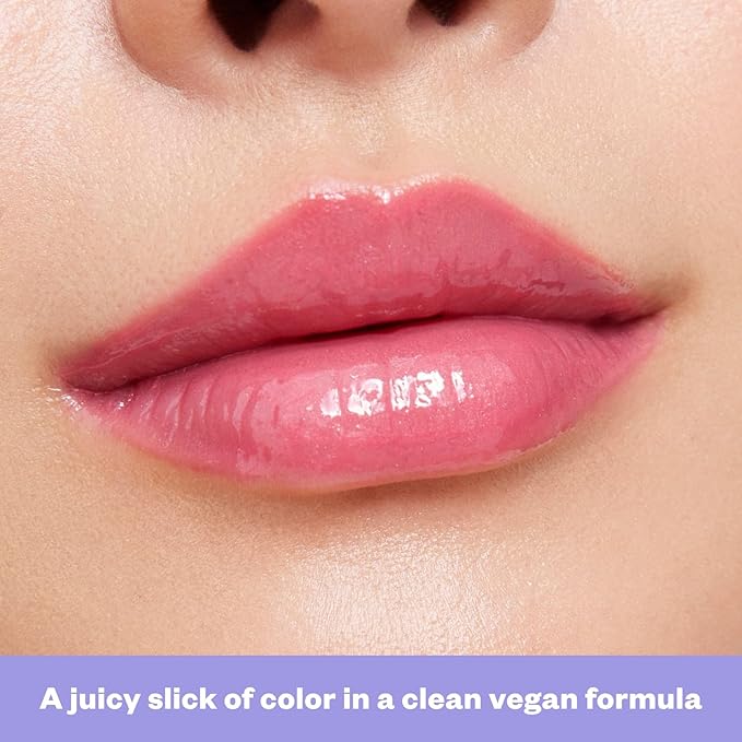 Kosas Wet Lip Oil Gloss - Hydrating Lip Plumping Treatment with Hyaluronic Acid & Peptides, Non-Sticky Finish (Malibu)
