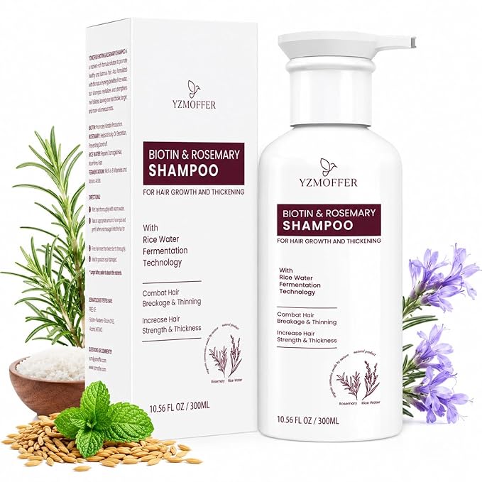 Hair Growth Shampoo for Thinning Hair: Advanced Biotin and Rosemary Shampoo with Rice Water for Women and Men Hair Loss - Herbal Essences Promotes Thicker Hair, 10.56 Fl Oz
