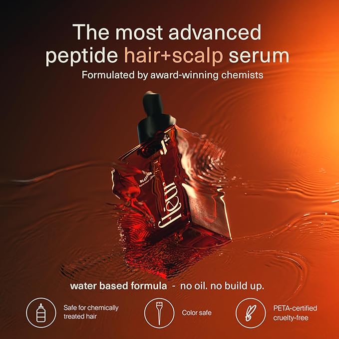 Bloom Clinically Proven Copper GHK-CU Peptide Hair Serum for Hair Growth - Multi Copper Peptides Non-Greasy & Lightweight for Thinning Hair - Promotes Fullness, Reduces Shedding - Made in USA