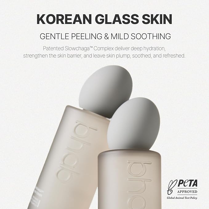 BHAB SLOWCHAGA PHA Toner with Gluconolactone Panthenol Niacinamide Wintergreen Glutathione for Hydration Mild Soothing & Gentle Peeling Korean Glass Skin Care 5.07 fl.oz(150ml)
