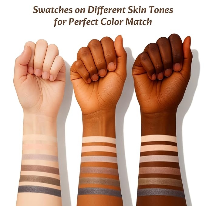 Neutral Nude Matte Mini Eyeshadow Palette, 6 Colors Smoky Taupe & Brown Travel Size Eye Shadows, Highly Pigmented, Long-Lasting, Vegan Makeup Palette with Mirror for Daily Use