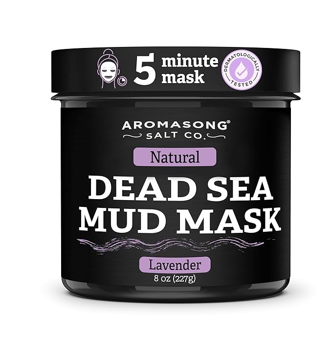 Aromasong Dead Sea Mud Mask with Lavender Essential Oil – 100% Natural Mineral Mud for Face & Body – Pore Minimizer, Acne & Blackhead Remover, Anti-Aging, Firming & Detoxifying Clay Mask