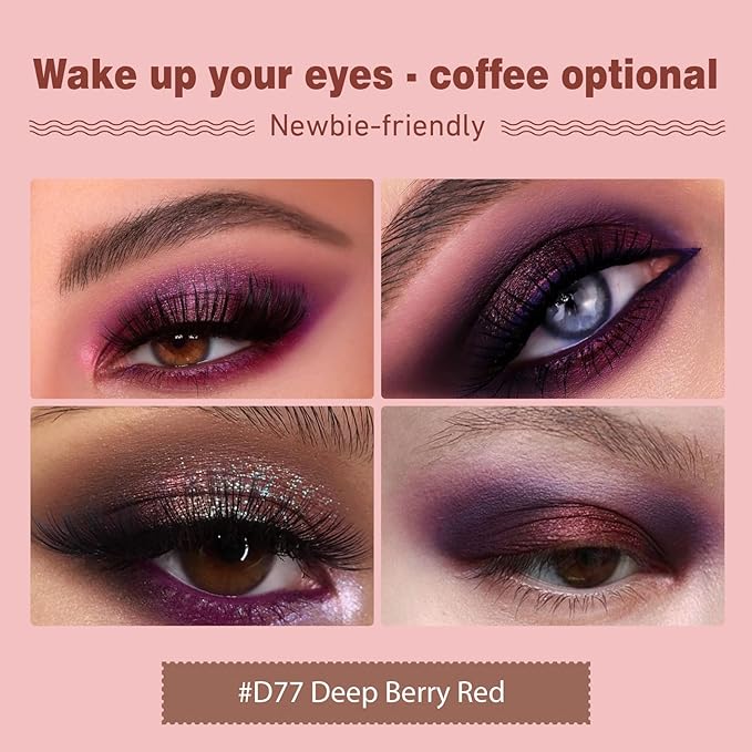 Refillable Eyeshadow Palette - Matte/Glitter/Duo-Chrome Pressed Powder & Cream Formula, Neutral/Shimmer/Smokey Multichrome, Travel-Friendly Iron Pan Refills (Glitter, D77)
