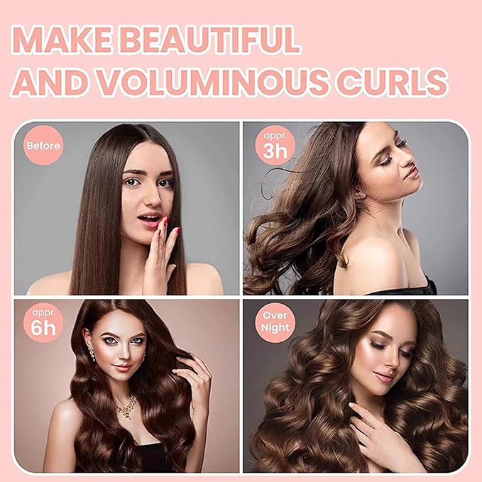 ZKSM Heatless Curls Overnight Hair Curlers to Sleep in,Heatless Hair Curler Velvet, Overnight Blowout Rods Heatless Curls for Short Long Hair All Hair Types Styling Tools Brown（3PCS）