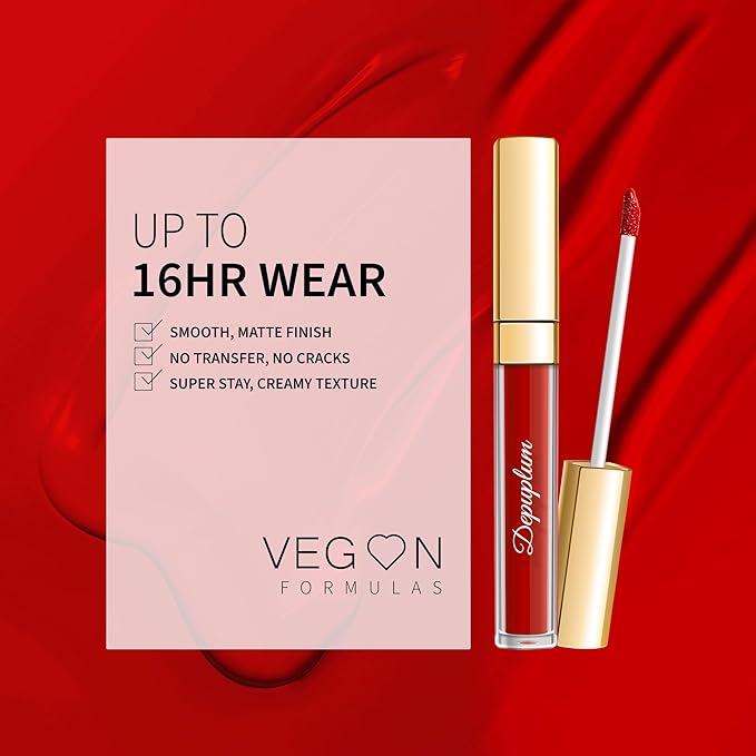Depuplum Red Lipstick Matte for Women Superstay Long Lasting Lipstick Smudgeproof Red Liquid Lipsticks Cruelty Free Lip Makeup for Mother's Day (DM29 Flamingo)