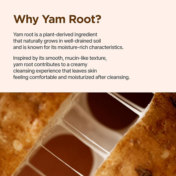 IsNtree Yam Root Vegan Milk Cleanser 220ml, 7.43 fl.oz | Korean Facial Cleanser for Sensitive Skin | Rich & Creamy Texture | Hydrating & Mild | Vegan & Cruelty-Free Skincare