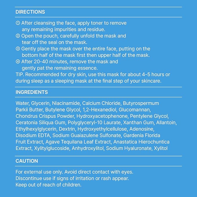 MEDITHERAPY Bluelayer Water Dome Mask - Korean Overnight Collagen Face Mask for Glass Skin, Moisturizing and Firming w/Hyaluronic Acid & Blue Agave - Pore Minimizing Hydrogel Masks Radiant Glow - 4EA