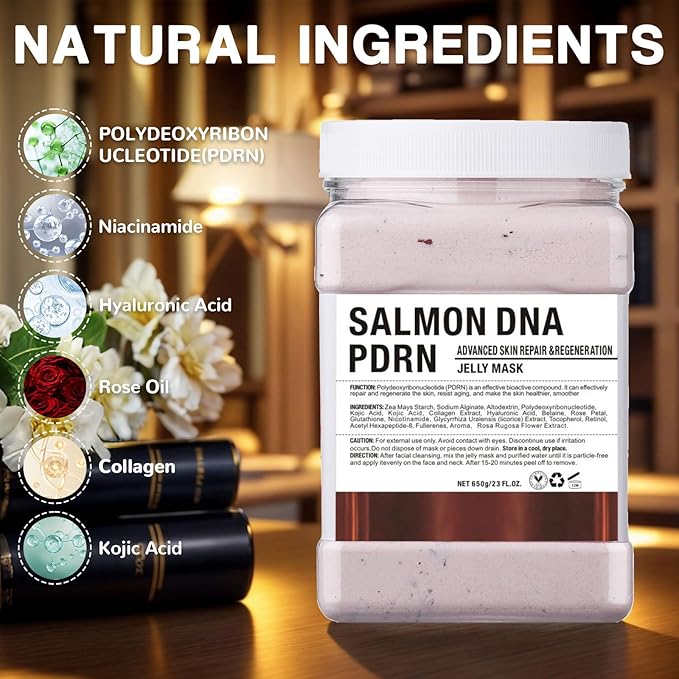 Hydro Jelly Masks for Facials, Jelly Mask Powder, Esthemax Hydro Jelly Mask, Moisturizing& Hydrating 23 Fl Oz (Salmon PDRN)
