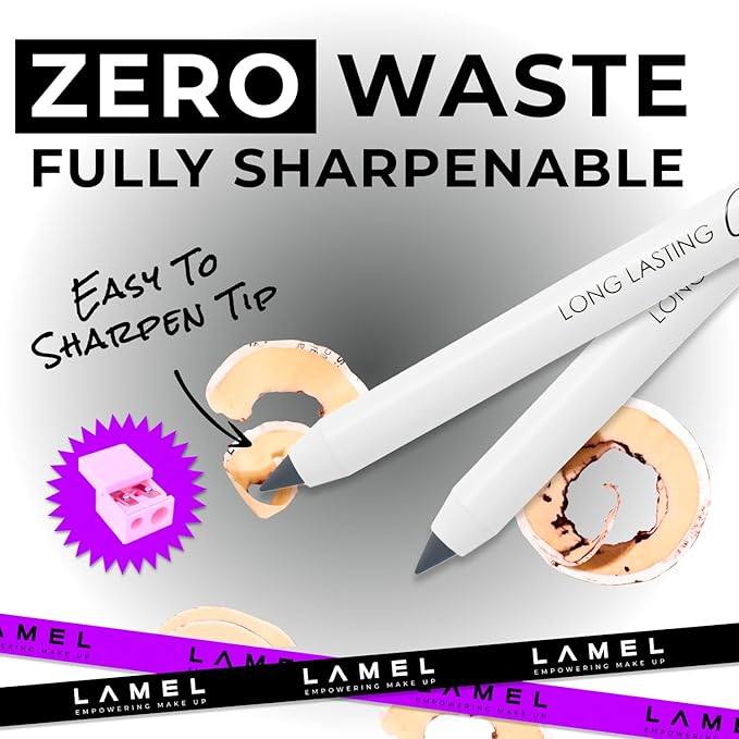 Lamel No Smudge Gel Eyeliner - Charcoal Grey - Waterproof Eyeliner Pencil - 10-Hour Wear, Sharpenable, Contact Lens Friendly, Vegan - Creamy & Sweat Proof Pencil - Highly Pigmented - 410 Shade