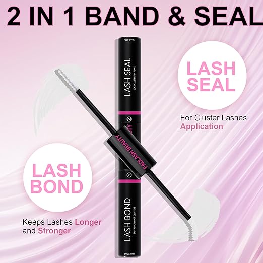 Lash Glue DIY Eyelash Glue for Lashes Clusters Latex-Free Waterproof Latex-Free 2-in-1 Lash Bond and Seal for Self-Application at Home Lash Cluster Glue 10ml Long-Lasting 48-72H