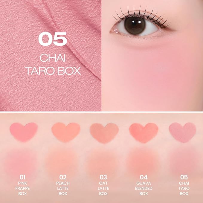 Peripera Blurry Tok Cheek Liquid Blush | Matte Blurring Finish, Lightweight & Buildable Cream Texture, Soft Cozy Shades, Long-Lasting Korean Blush (05 CHAI TARO)