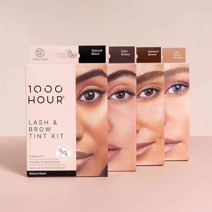 1000 Hour Professional Formula Lash and Brow Kit - Defined Brows with a Long-Lasting Formula with Eyebrow Mascara - Brow Gel for Stunning Brows that Last Up To 6 Weeks with 12 Applications - (Black)