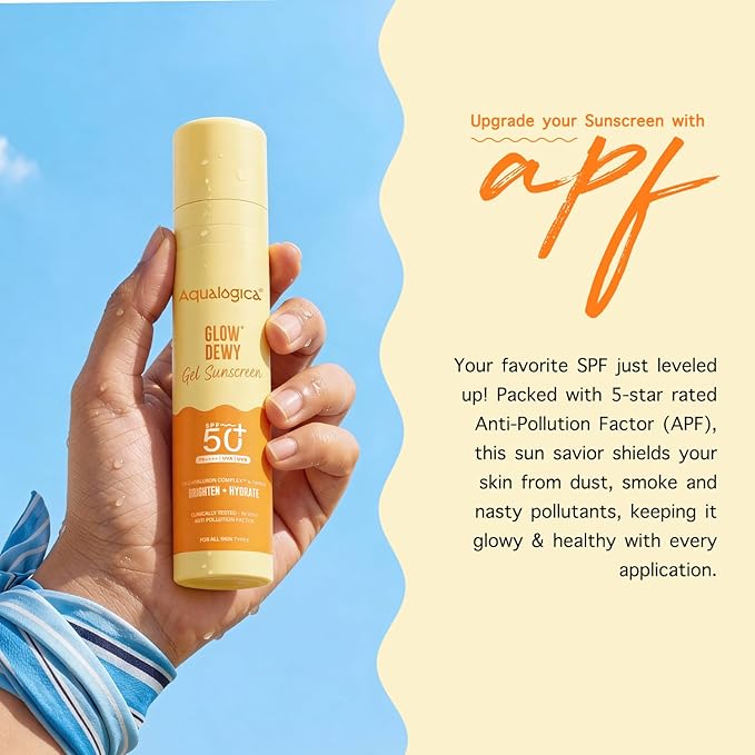 Aqualogica Glow+ Dewy Face Sunscreen with SPF 50+ & PA+++ | Blue Light Protection & No White Cast | Helps Give Glowing Skin with Papaya & Vitamin C | 1.76 Oz/50g