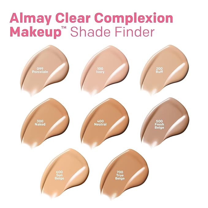 Almay Clear Complexion Acne Foundation Makeup with Salicylic Acid, Medium Coverage, Soft Matte Finish, Hypoallergenic, Cruelty- & Fragrance-Free, Dermatologist Tested, 705 Toast, 1 fl oz (Pack of 2)
