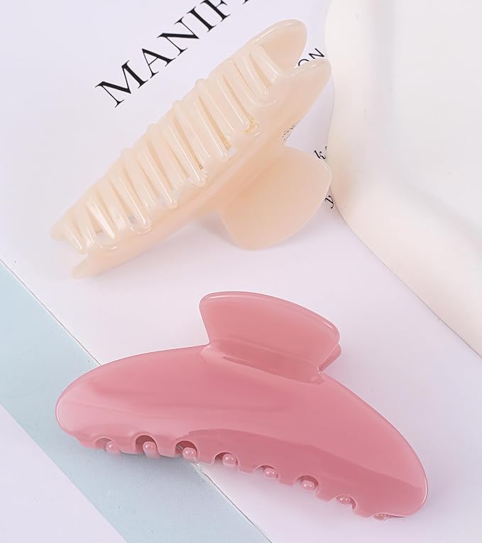 2 Pack Acetate Hair Claw Clips for Women 4 Inch Large Claw Hair Clips for Thin to Thick Hair