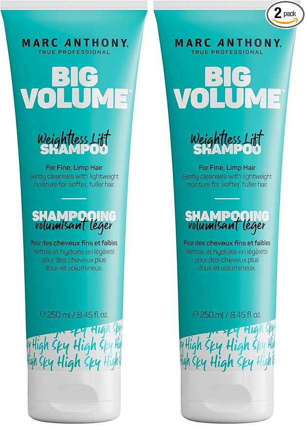 Marc Anthony Big Volume Shampoo - Weightless Lift Shampoo - For Fine, Limp Hair - 8.45oz (Pack of 2)