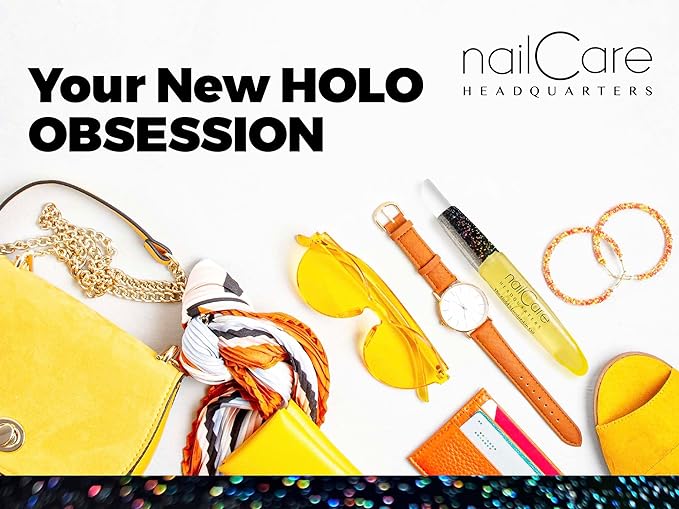 Refillable Holographic Cuticle Oil Pen for Nails - Empty Holo Squeeze Nail Oil Pen with Brush from Nail Care Headquarters by Bliss Kiss 3-Pack