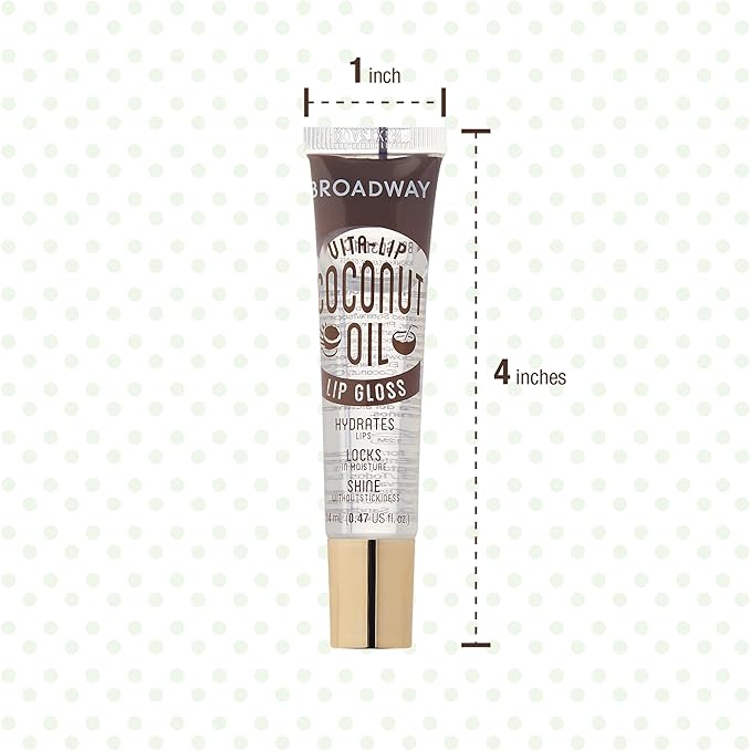 Ruby Kisses Broadway Vita-Lip Clear Lip Gloss (Coconut Oil 48 Pack), Ultra-Hydrating & Soothing Formula with Vitamin Oils, High-Shine Non-Sticky Finish, Healing Glossy Lip Balm Locks in Moisture