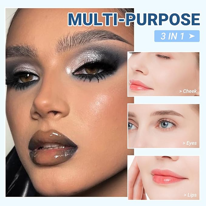 Refillable Eyeshadow Palette - Matte/Glitter/Duo-Chrome Pressed Powder & Cream Formula, Neutral/Shimmer/Smokey Multichrome, Travel-Friendly Iron Pan Refills (Glitter, D82)